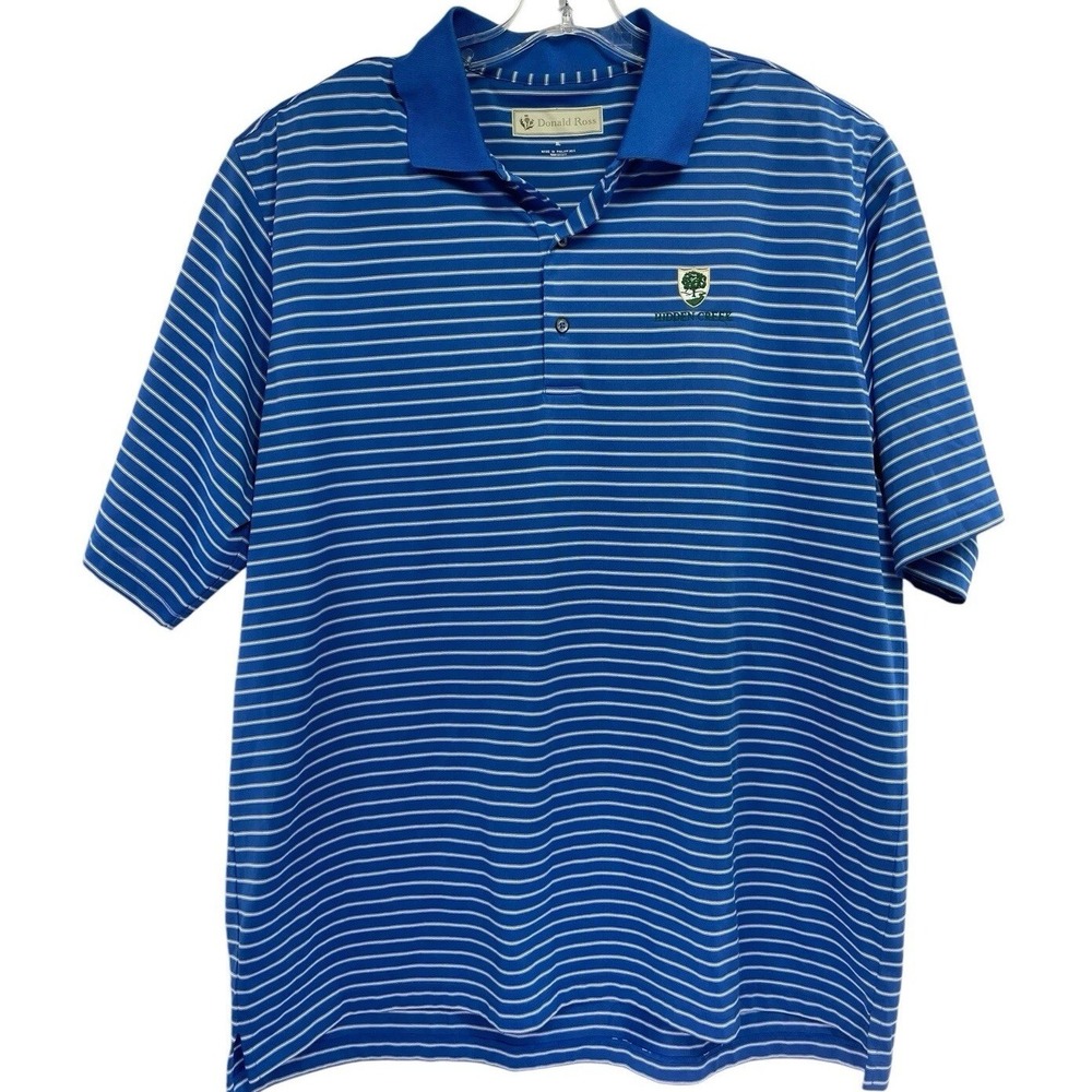 Donald‎ Ross/Hidden Creek Mens XL Blue/White Striped Golf Polo Shirt (S26) NW/OT